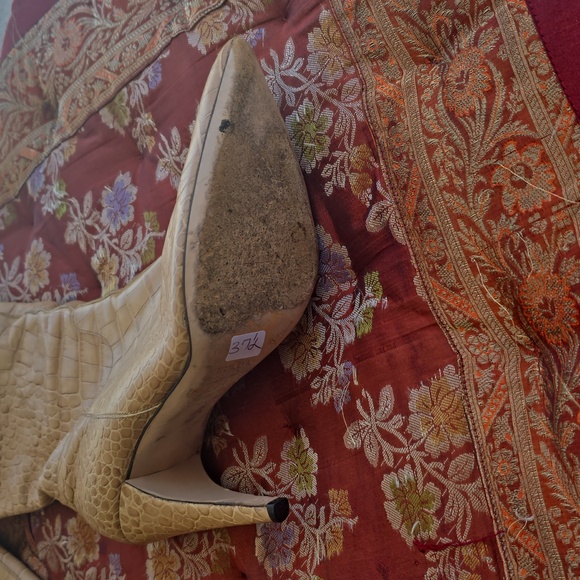 Prada Camel Embossed To the knee zip up healed boots - Picture 5 of 11